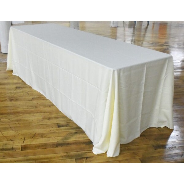 90 X 156 Polyester Tablecloth, White